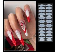 Lot de 24 autocollants en silicone pour manucure française pour ongles Forme gel Extension Bâtiment Moules à ongles