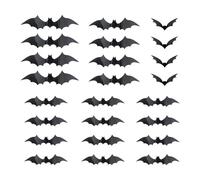 Lot de 24 autocollants lumineux chauve-souris/araignées pour décoration d'Halloween avec lumières LED pour intérieur ou extérieur