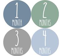 Lot de 24 autocollants mensuels pour bébé | Autocollants pour nouveau-né | Autocollants mois pour bébé fille ou garçon | Autocollants neutres pour nouveau-né