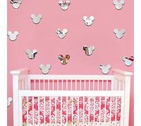 Lot de 24 autocollants muraux en forme de tête de Mickey Mouse pour chambre d'enfant Argenté/effet miroir Acrylic Mirror Material