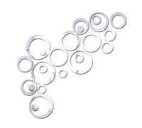 Lot de 24 autocollants muraux pour miroir, cercles acryliques, autocollants 3D pour la maison, la chambre, la décoration (argenté)