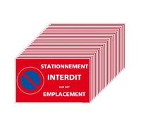 Lot de 24 autocollants stationnement interdit ultra-destructible 100 x 60 mm