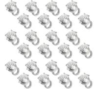 Lot de 24 bagues lumineuses blanches à LED clignotantes en gelée pentagramme pour fête du 4 juillet, Halloween, Noël, concert, sacs à friandises, raves, décorations de fête