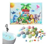 Lot de 24 balles de bain pour - Accessoires de spa avec animal en mousse à l'intérieur - Pour adolescents, filles, maison, hôtel, salle de bain, et anniversaire