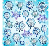 Lot de 24 ballons en aluminium en forme de flocon de neige pour anniversaire, Noël, Nouvel An, hiver sur le thème du pays des merveilles