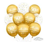 Lot de 24 Ballons pour Noces D'or, Ballons à Confettis, pour Décoration de Noces D'or