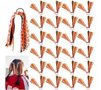 Lot de 24 bandeaux de basket-ball, accessoires de cheveux de basket-ball pour filles, ruban de basket-ball, support de élastiques de streamer, chouchous de basket-ball pour filles (orange)