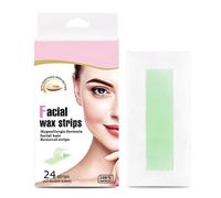Lot de 24 bandes d'épilation du visage - Papier ciré prêt à l'emploi - Élimination douce des racines - Résultat lisse - Kit de professionnelle pour homme et femme