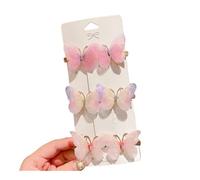 Lot de 24 barrettes à cheveux colorées en forme de papillon pour fille - Ornement de cheveux - Arc-en-ciel - Accessoires pour cheveux tendance (B, 24 pièces)