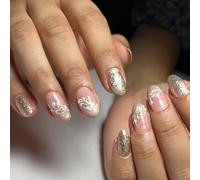 Lot de 24 bâtons ovales courts sur les ongles - Couvrent les poissons - Presse à la mode - Fournitures de manucure pour femme