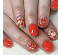 Lot de 24 beaux ongles artificiels à coller - Couverture complète - Pour la Saint-Valentin