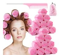 Lot de 24 bigoudis Jumbo en mousse, 5,1 cm, sans chaleur, outils de bouclage en éponge douce pour cheveux longs, courts et épais, femmes et enfants, sans chaleur pendant la nuit (rose)