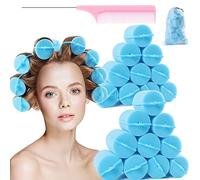 Lot de 24 bigoudis Jumbo en mousse, 5,1 cm, sans chaleur, outils de bouclage en éponge douce pour cheveux longs, courts et épais, femmes et enfants, sans chaleur pendant la nuit (bleu)