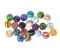 Lot de 24 billes de verre à rayures 20 mm