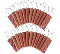 Lot de 24 blocs de bois de cèdre avec 24 crochets de suspension - Parfum naturel et aromatique du bois de cèdre - Sans produits chimiques - 13 x 4,8 x 1,3 cm - Sacs en bois de cèdre portables pour