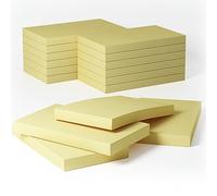 Lot de 24 blocs de notes adhésives jaunes classiques 76 x 127 mm, 80 feuilles/bloc