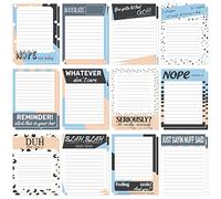 Lot de 24 blocs-notes amusants avec dictons adhésifs - Fournitures de bureau amusantes - Liste de choses à faire - Bloc-notes assortis pour les travailleurs - 12 motifs - 7,6 x 10,9 cm (style rétro)