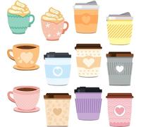 Lot de 24 blocs-notes autocollants en forme de tasse à café pour enseignants, salles de classe, 720 feuilles de bloc-notes, marque-pages, drapeaux, fournitures scolaires