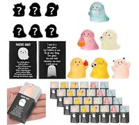 Lot de 24 boîtes à aveugles lumineuses, mini fantômes en résine, boîte mystère d'Halloween pour cadeaux de fête, décorations de paysage