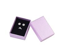 Lot de 24 boîtes à bijoux en carton 7 x 9 cm, emballage cadeau papier avec éponge noire pour Ranger les Boucles d'oreilles(PURPLE)