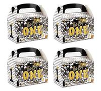 Lot de 24 boîtes à friandises avec poignée pour 1er anniversaire - Thème Hip Hop - Pour garçon