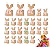 Lot De 24 Boîtes À Friandises Krafts Lapin De Pâques, Sacs Cadeaux De Pâques Créatifs En Forme De Lapin, Sacs À Bonbons Rétro Pour Enfant, Lot De S-Acs Cadeaux Mignons Faits Main Pour Garçons