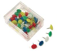 Lot de 24 boîtes de 50 punaises de dessin pour tableau blanc en liège, décoratives multicolores avec pointe en acier et tête en plastique ronde