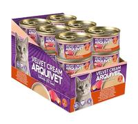Lot de 24 boîtes de 80 g de pâtée pour Chat au Thon et aux crevettes Velvet Cream - ARQUIVET