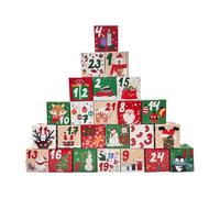 Lot de 24 boîtes de compte à rebours de Noël vides rechargeables en papier pour cadeaux de Noël et jouets, calendrier amusant à faire soi-même, pour et filles, fête de famille
