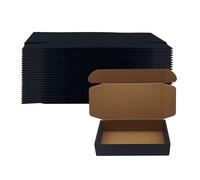 Lot de 24 boîtes d'expédition noires en carton ondulé de 22,9 x 12,7 x 5,1 cm pour produits, boîtes d'emballage pour produits, boîtes en carton recyclable, enveloppes plates pour cadeaux, petites