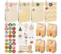 Lot de 24 boîtes idéales pour préparer des collations lorsque les enfants vont à l'école pour une fête d'anniversaire en toute sécurité pour utiliser des sacs à bonbons de Noël