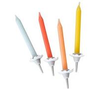 Lot de 24 bougies d'anniversaire et 12 bobèches Fackelmann Rio Party