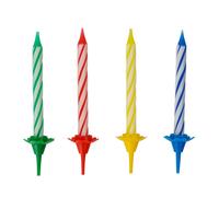 Lot de 24 bougies d'anniversaire et 12 bobèches Rio Party Fackelmann