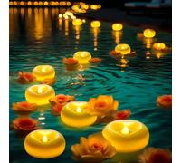 Lot de 24 bougies flottantes LED sans flamme, alimentées par piles, pour piscine/baignoire/jacuzzi/mariage/décoration de centre de table (5,1 cm x 24)