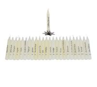 Lot de 24 bougies pour calendrier de l'Avent - Bougeoirs avec 24 bougies différentes - Numérotées avec inscription dans une boîte cadeau en verre - Dimensions (L x l x H) : 11 x 11 x 12 cm.