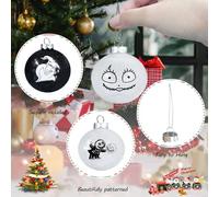 Lot de 24 Boules de décoration de Sapin de Noël L'Étrange Noël de Monsieur Jack - Décorations d'halloween fantôme pour Sapin de Noël, Boules de Vacances, 60 mm (24 pièces)