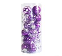 Lot de 24 boules de décoration pour sapin de Noël incassables pour une ambiance festive (violet)