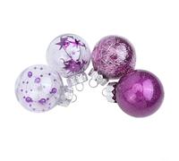 Lot de 24 boules de Noël à paillettes pour décorations festives dans des lieux haut de gamme, y compris les restaurants, les hôtels et les vitrines résidentielles (violet)