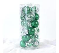 Lot de 24 boules de Noël à paillettes pour décorations festives dans des lieux haut de gamme, y compris les restaurants, les hôtels et les vitrines résidentielles (vert)