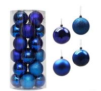 Lot de 24 boules de Noël à suspendre au sapin pour les fêtes de fin d'année, les fêtes de mariage, les fêtes prénuptiales, les événements dans le jardin et les occasions festives (bleu roi)