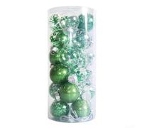 Lot de 24 boules de Noël à suspendre avec boules en plastique incassable pour arbre, fête et décoration de la maison (vert)