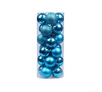 Lot de 24 boules de Noël à suspendre pour fête de vacances et décoration de la maison, adaptées à divers espaces intérieurs pour améliorer l'humeur festive (bleu lac)