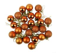 Lot de 24 boules de Noël assorties incassables à suspendre pour sapin de Noël - 3 cm (bronze)