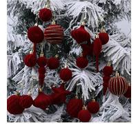 Lot de 24 boules de Noël avec décorations en mousse légère pour décoration de sapin, adaptées pour les vacances et les occasions spéciales tout au long de l'année (bleu marine)