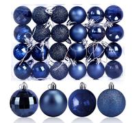 Lot de 24 Boules De Noël Bleu Marine 4cm Arbre De Noël Boules Boule De Porte Murale Ornements Décorations Arbre Balles Décoratives Vacances Fourniture De Fête De Mariage Maison Festival Décors