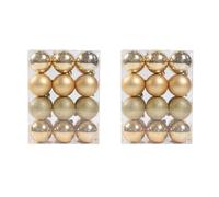 Lot de 24 boules de Noël classiques de 6 cm avec cordons incassables - Pour décoration de sapin de Noël - Une sensation chaleureuse et joyeuse de Noël (D)