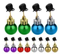 Lot de 24 boules de Noël colorées pour barbe de Noël pour homme - Boules de Noël colorées pour barbe - Boules de cheveux de barbe de Noël colorées