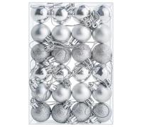 Lot de 24 boules de Noël de 30 mm - Décoration incassable - Mini boules à suspendre pour sapin de Noël - Vacances - Décoration de fête de mariage - Argenté