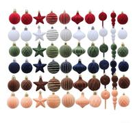 Lot de 24 boules de Noël en mousse légère à suspendre aux arbres, pour Noël, mariage, fête, décoration toute l'année (bleu marine)