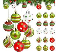 Lot de 24 boules de Noël en plastique de 3 cm - Décoration de sapin de Noël